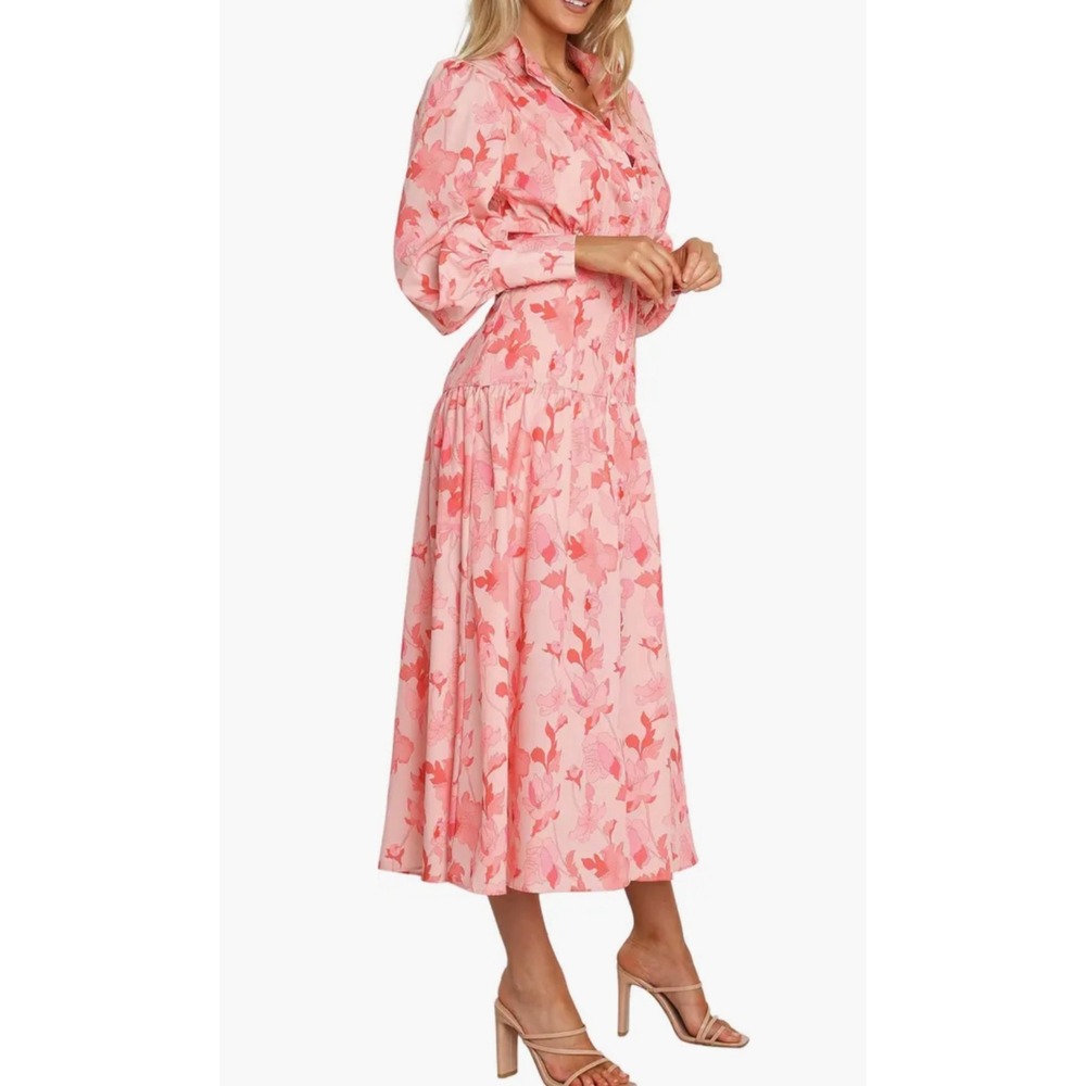Petal & Pup Pink Floral Midi Dress